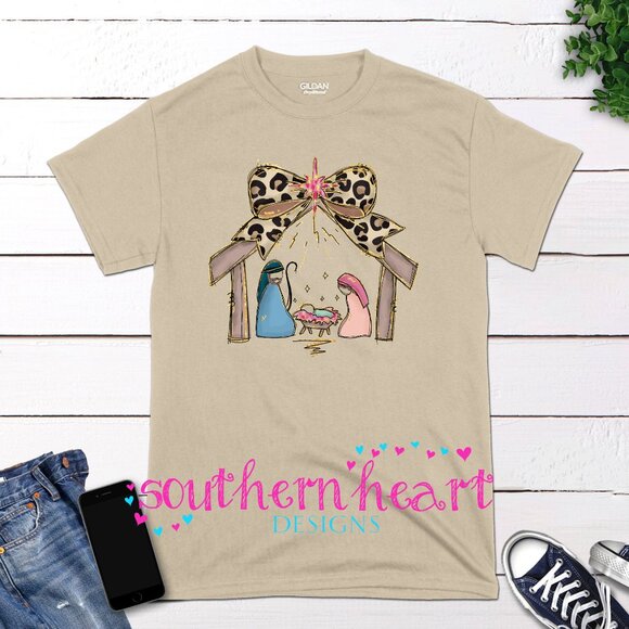 Nativity Scene Graphic Tee Shirt - Picture 1 of 2
